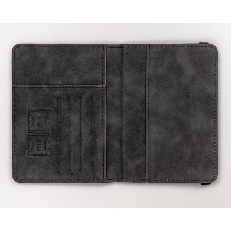 Etui na paszport, czarne, skóra ekologiczna, Peterson
