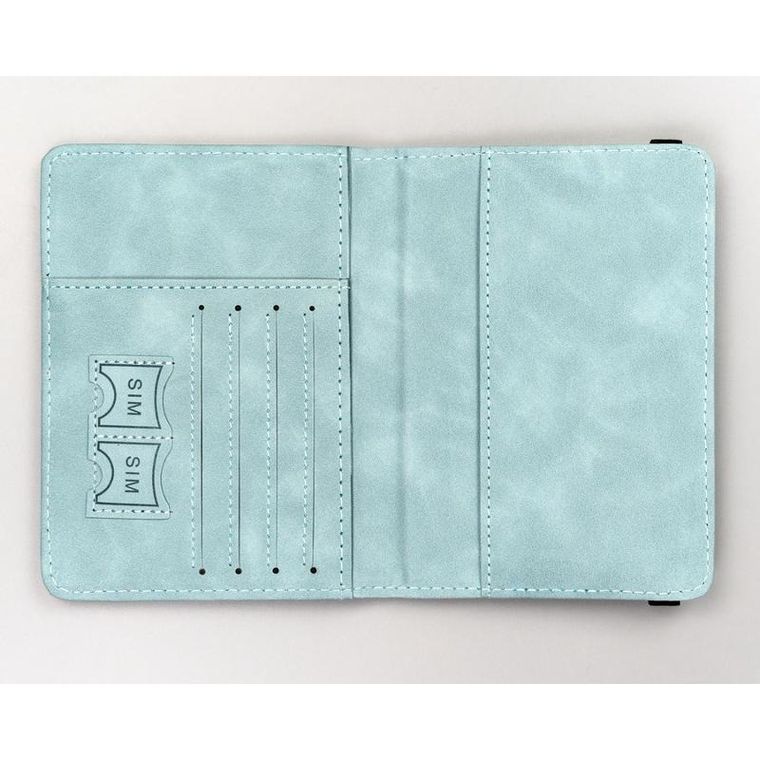 Etui na paszport, niebieskie, skóra ekologiczna, Peterson