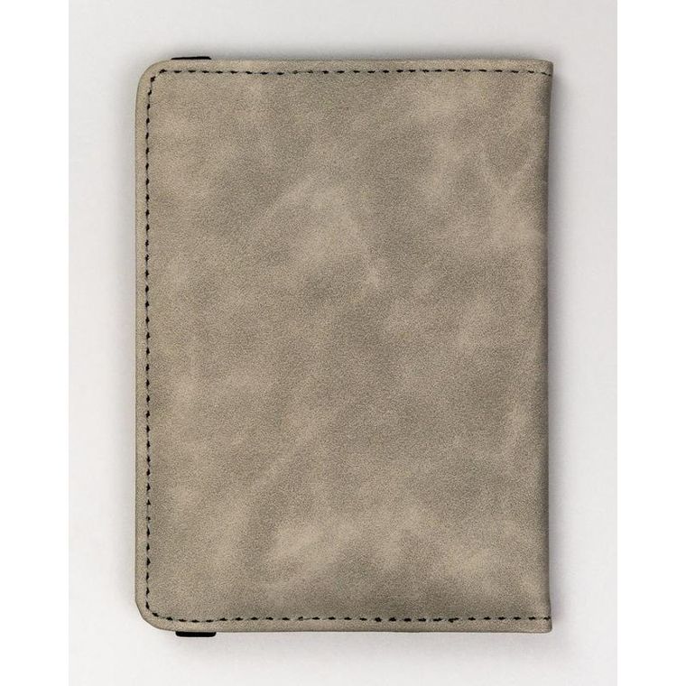 Etui na paszport, szare, skóra ekologiczna, Peterson