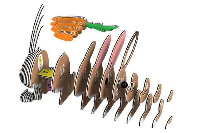 Eugy, układanka 3D, Królik