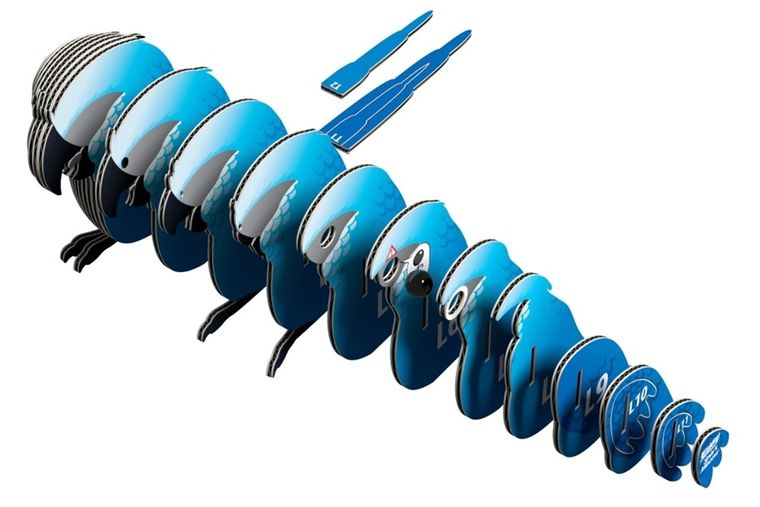 Eugy, układanka 3D, Papuga Ara Srebrzysta