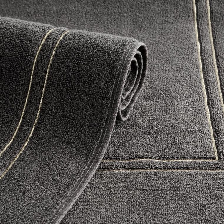 Eurofirany, dywanik łazienkowy Olivia, 50-70 cm, stalowy