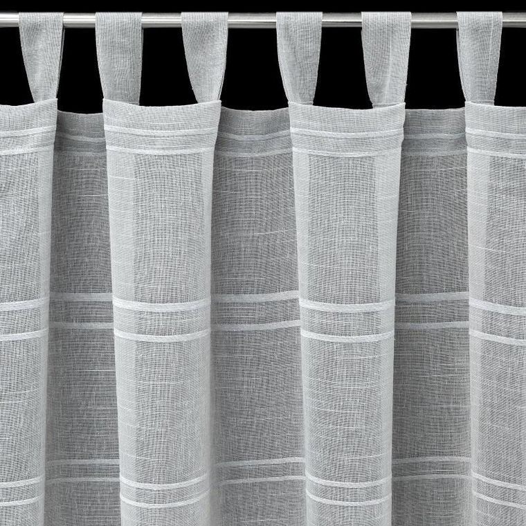 Eurofirany, firana gotowa, Arcadia, na szelkach, 140-250 cm, srebrny