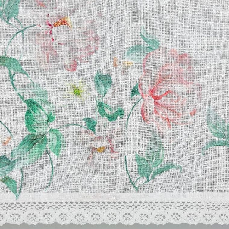 Eurofirany, firana gotowa asteja na taśmie, 150-60 cm, różowy