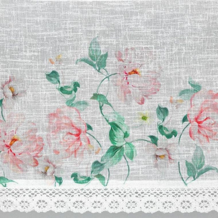 Eurofirany, firana gotowa asteja na taśmie, 30-150 cm, różowy