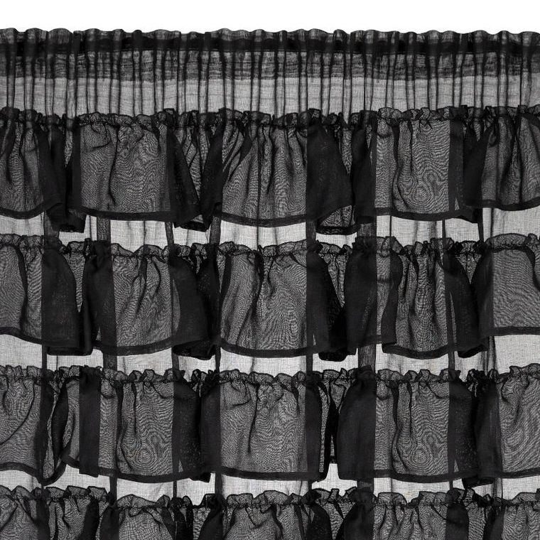 Eurofirany, firana gotowa, Aura, na taśmie, 140-270 cm, czarny