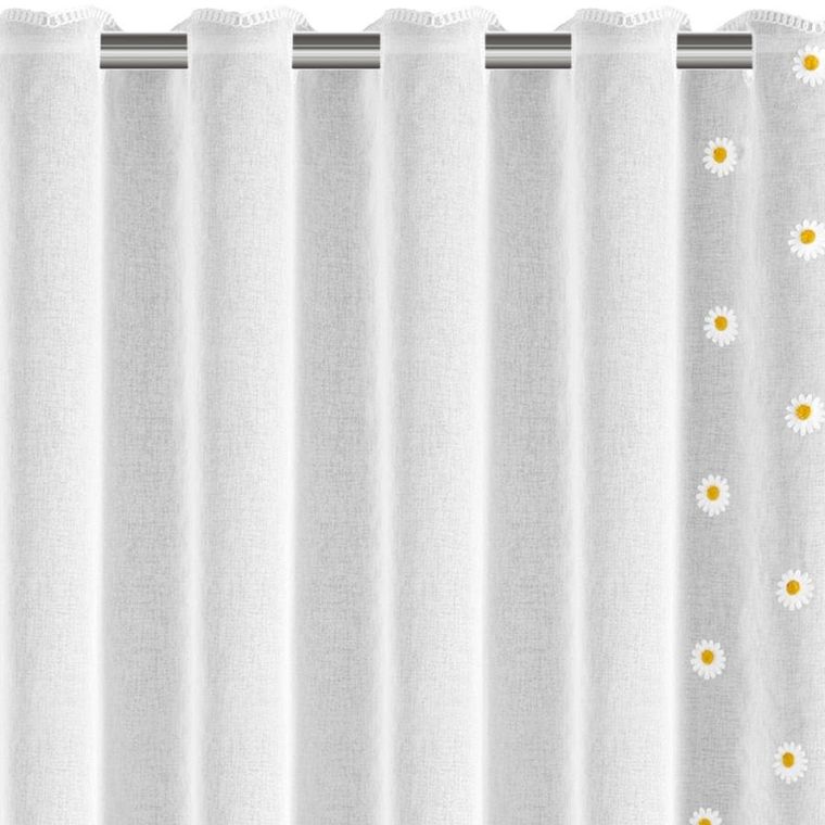 Eurofirany, firana gotowa, Bellis, na taśmie, 140-180 cm, biały