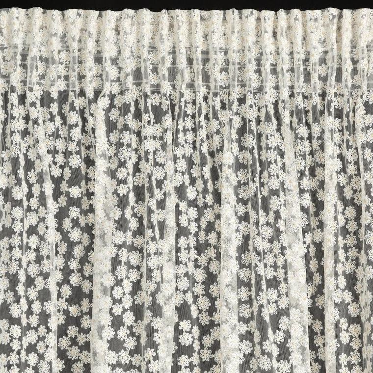 Eurofirany, firana gotowa, Daisy, na taśmie, 140-270 cm, biały