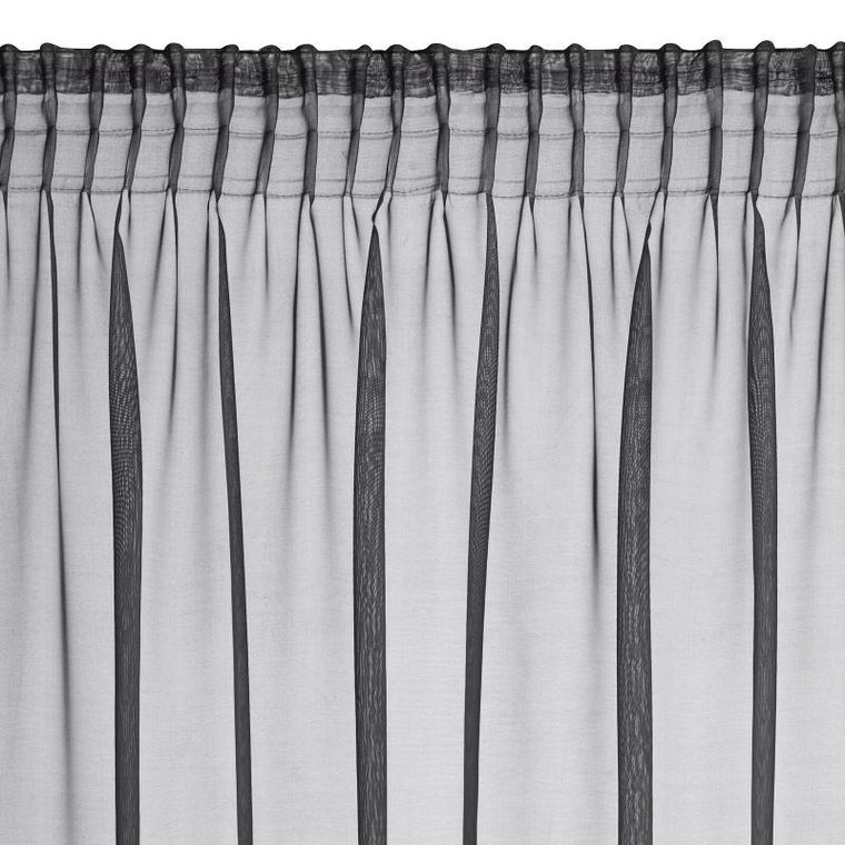 Eurofirany, firana gotowa, Debora, na taśmie, 140-270 cm, czarny