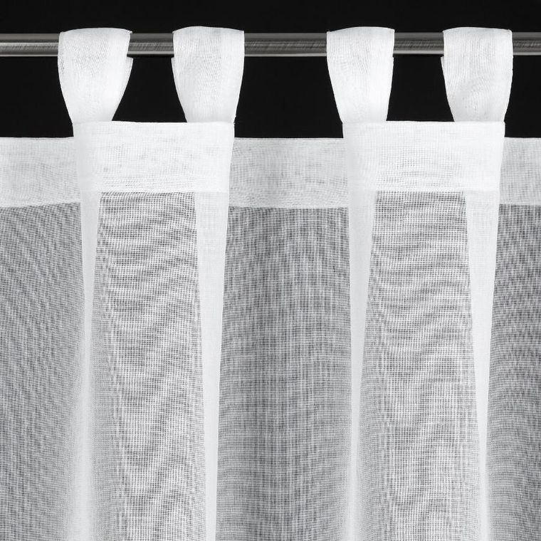 Eurofirany, firana gotowa, Kaja, na szelkach, 150-70 cm, biały