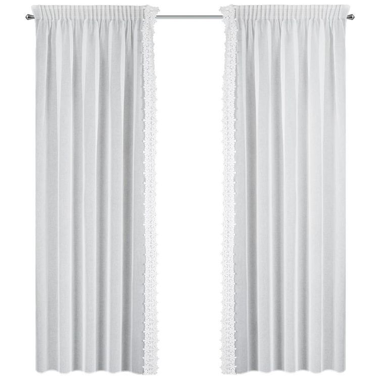 Eurofirany, firana gotowa, Kaja, na taśmie, 140-270 cm, biały