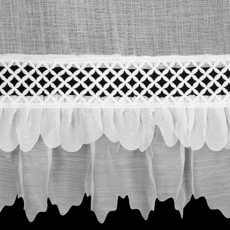 Eurofirany, firana gotowa, Katrin, na szelkach, 150-60 cm, biały