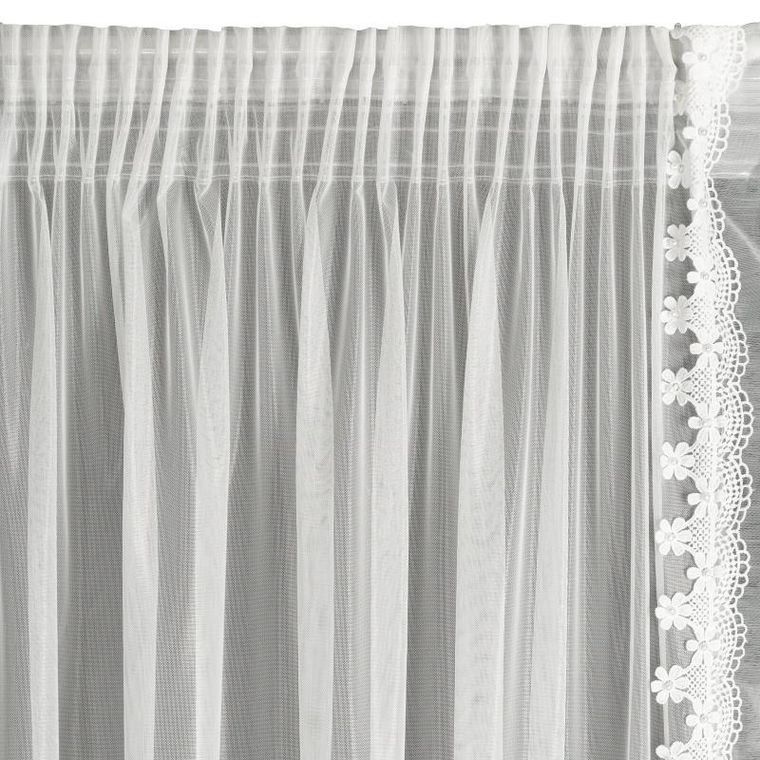 Eurofirany, firana gotowa, Larisa, na taśmie, 140-270 cm, biały