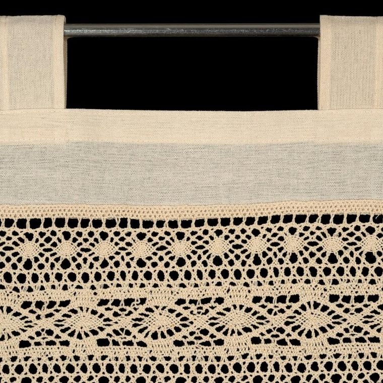 Eurofirany, firana gotowa, Maddeline, na szelkach, 150-35 cm, jasnobeżowy