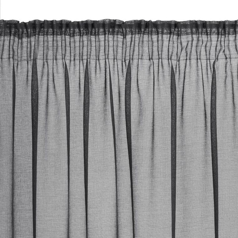 Eurofirany, firana gotowa, Marion, na taśmie, 140-270 cm, czarny