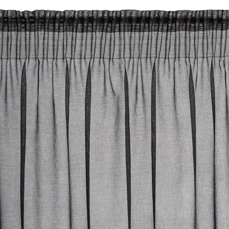 Eurofirany, firana gotowa na taśmie, Carli, 140-270 cm, czarny