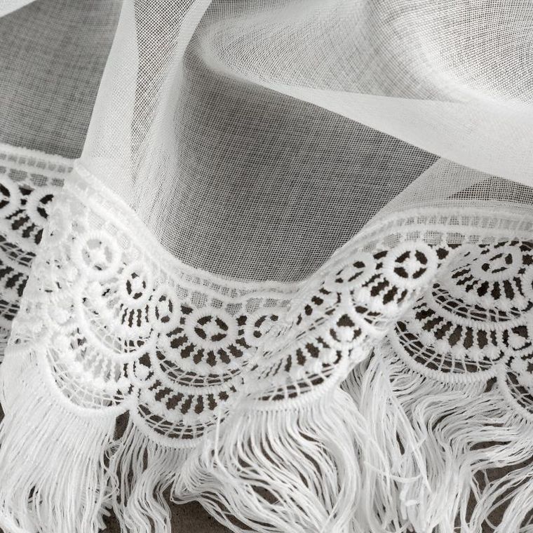 Eurofirany, firana gotowa, Roxana, na szelkach, 60-150 cm, biały