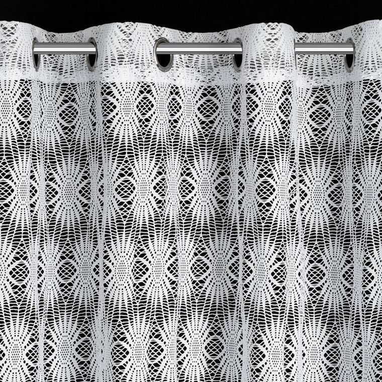 Eurofirany, firana gotowa, Rozi, 140-250 cm, biały