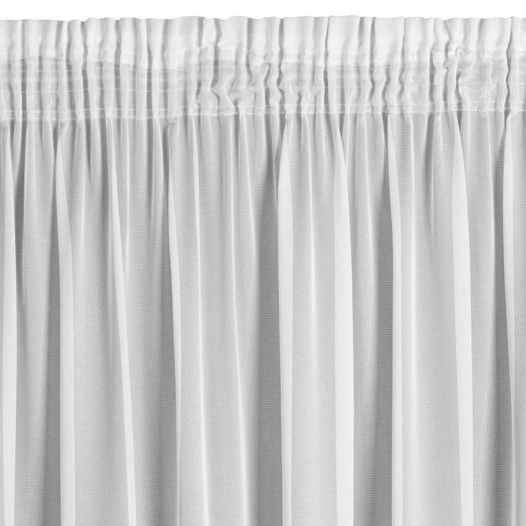 Eurofirany, firana gotowa, Tina, na taśmie, biały, 140-270 cm