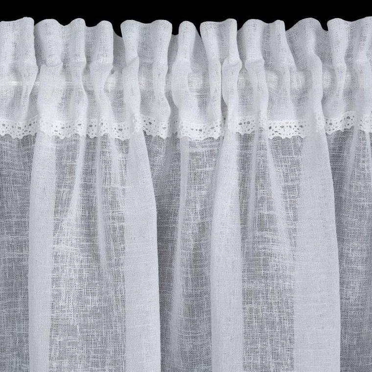 Eurofirany, firana zaciemniająca gotowa, Lari, na taśmie, 150-30 cm, biały