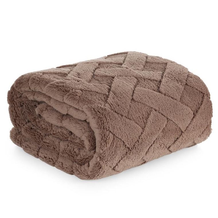 Eurofirany, koc d91 Caro, 150-200 cm, ciemnobeżowy