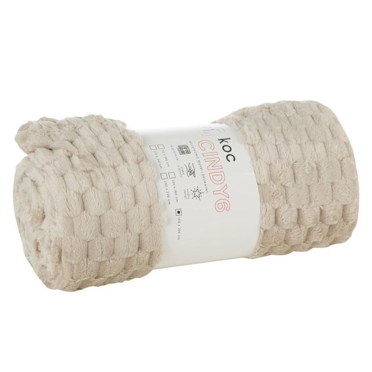 Eurofirany, koc d91 Cindy6, beżowy, 200-220 cm