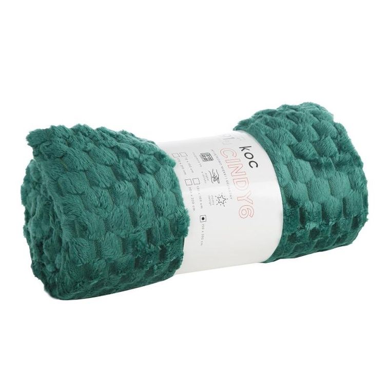 Eurofirany, koc d91 Cindy6, ciemnozielony, 200-220 cm