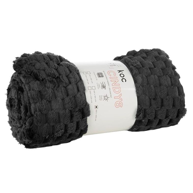 Eurofirany, koc d91 Cindy6, czarny, 150-200 cm