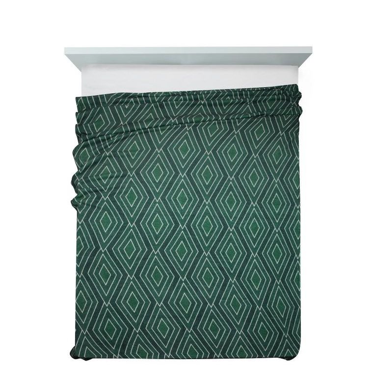 Eurofirany, koc d91 geo 02, zielony, 150-200 cm