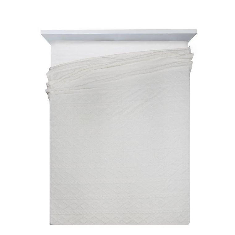 Eurofirany, koc d91, warkocz biały, 150-200 cm, biały