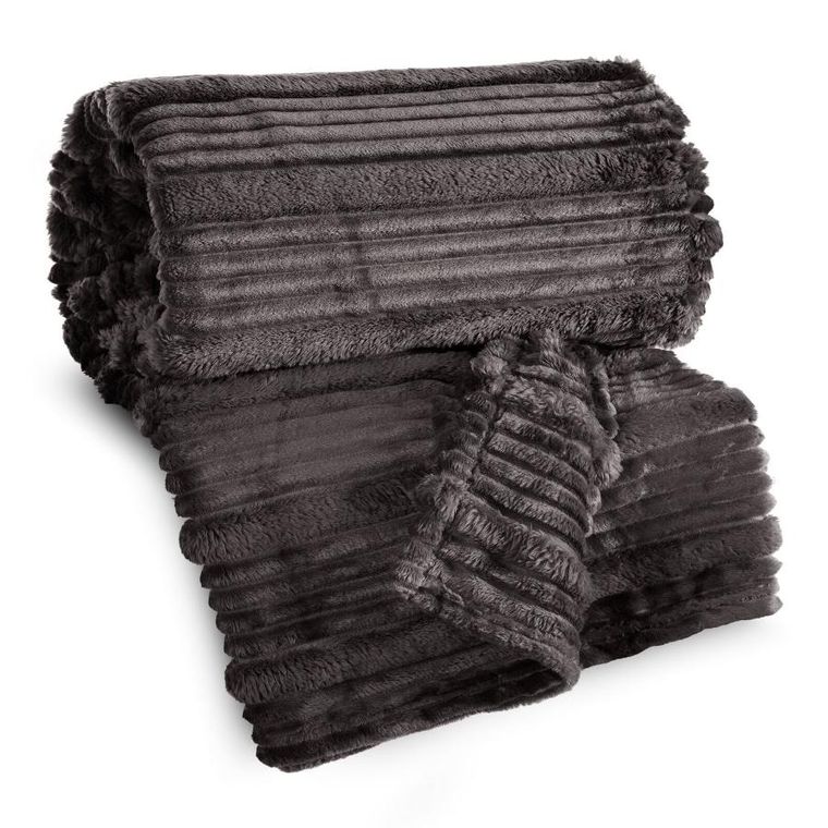 Eurofirany, koc Nina, 150-200 cm, stalowy