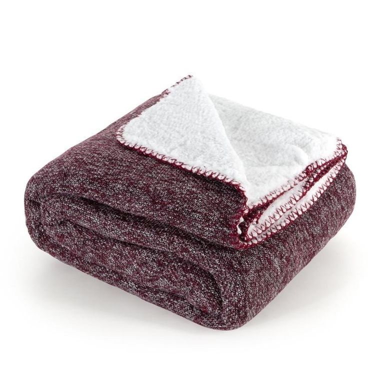 Eurofirany, koc panda, 150-200 cm, bordowy