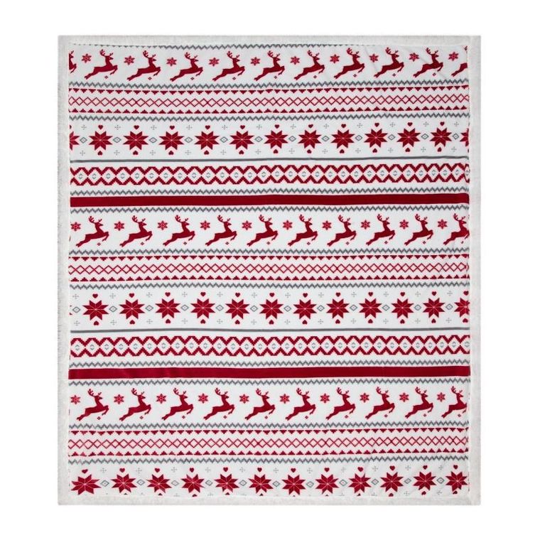 Eurofirany, koc świąteczny, 150-200 cm, biały