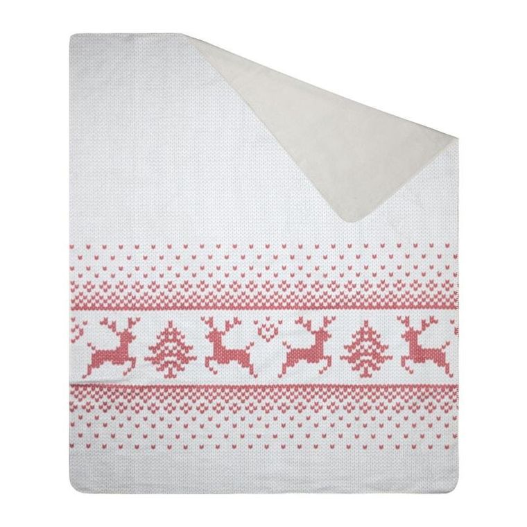 Eurofirany, koc świąteczny, Noel, 200-220 cm, biały