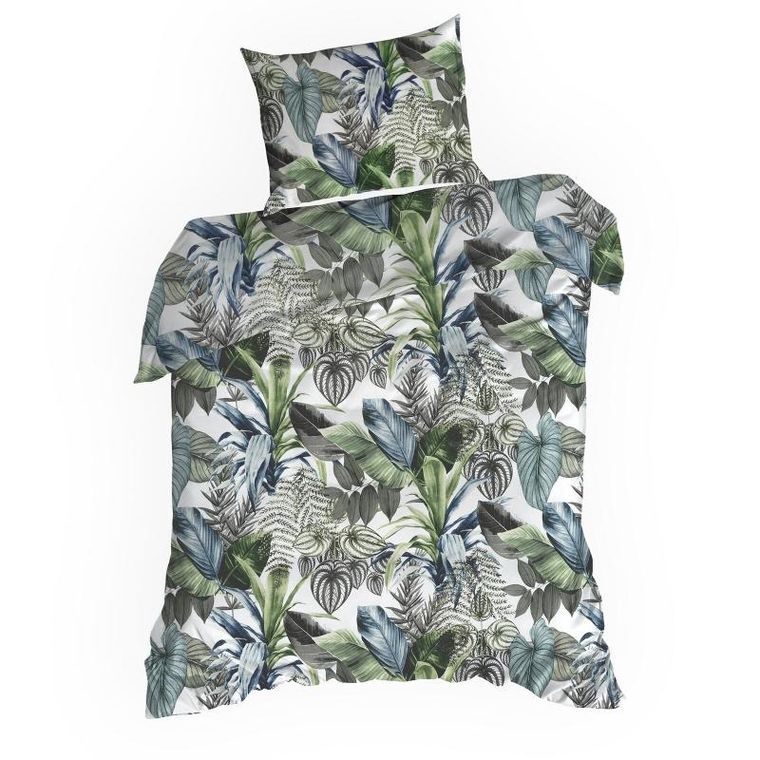 Eurofirany, komplet pościeli bawełnianej,, Davos, 220-200 cm, zielony