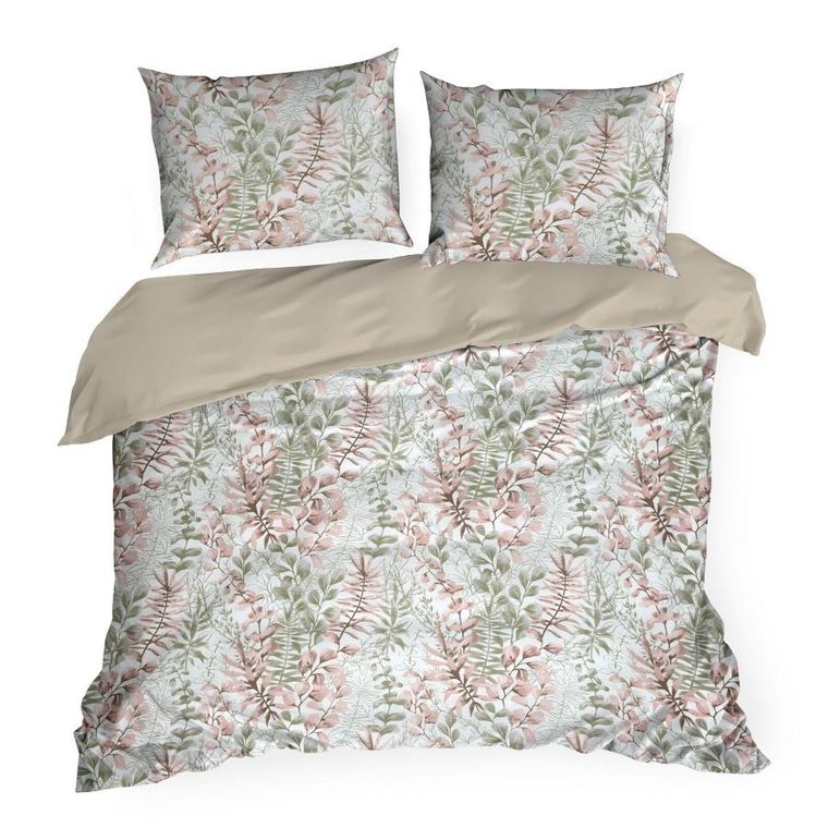 Eurofirany, komplet pościeli bawełnianej, Freesia, 140-200 cm, pudrowy róż