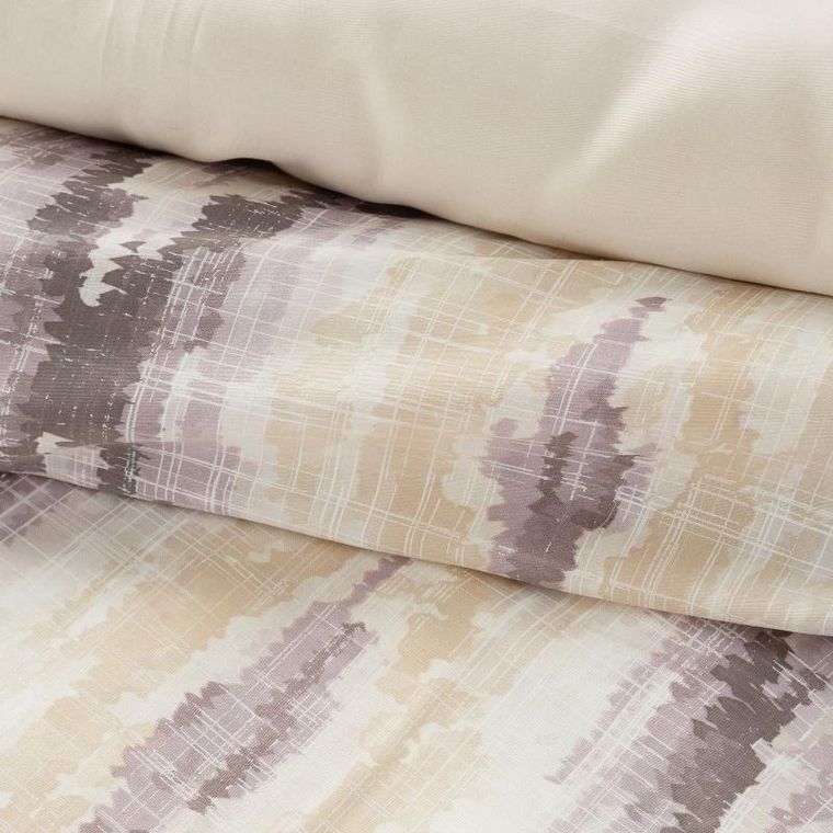 Eurofirany, komplet pościeli satynowej, Nika, 220-200 cm, 2-70-80 cm, beżowy