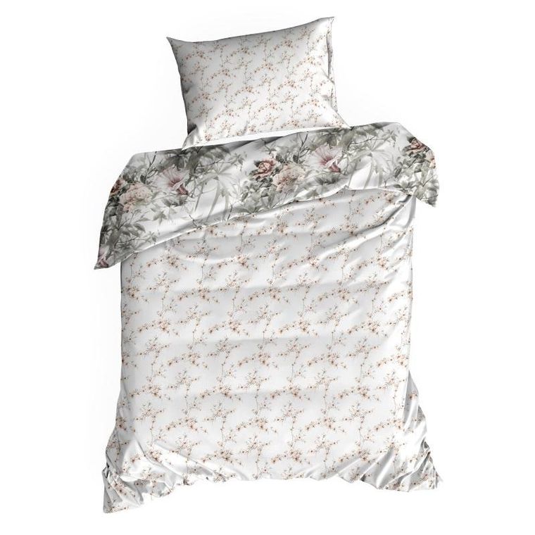 Eurofirany, komplet pościeli satynowej, Nika, 220-200 cm, biały