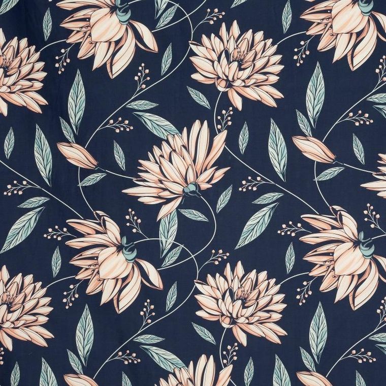 Eurofirany, komplet pościeli satynowej, Nika, 220-200 cm, granatowy