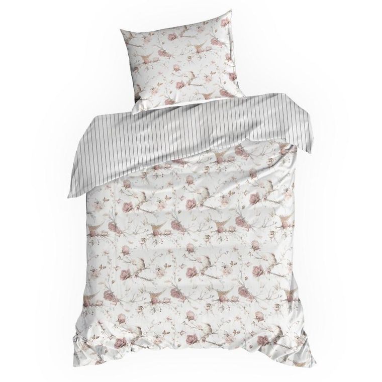 Eurofirany, komplet pościeli satynowej, Raya, 140-200 cm, biały