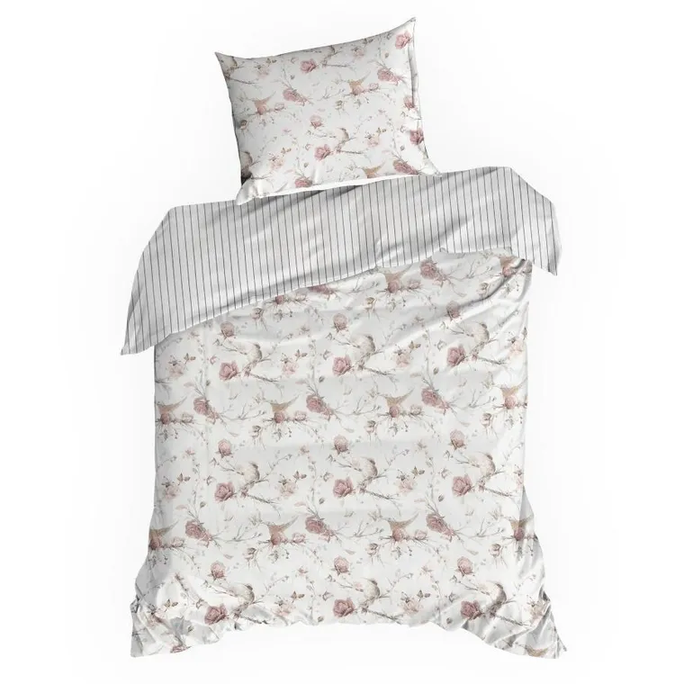 Eurofirany, komplet pościeli satynowej, Raya, 160-200 cm, biały