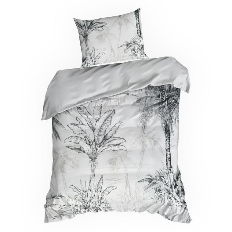 Eurofirany, komplet pościeli satynowej, spring, 140-200 cm, biały