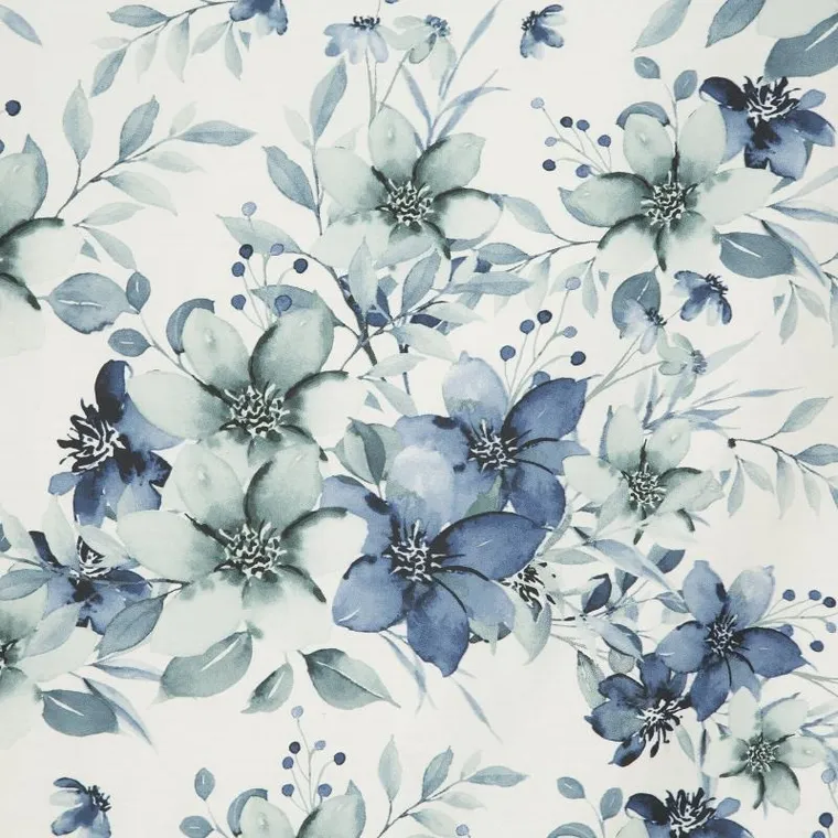 Eurofirany, komplet pościeli satynowej, Spring, 140-200 cm, niebieski