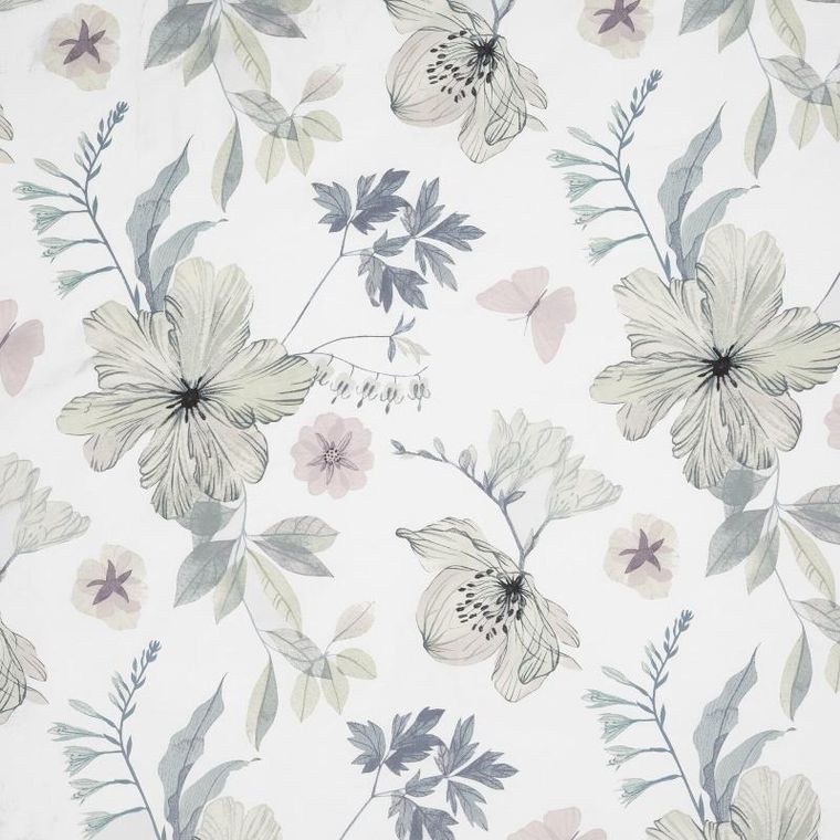 Eurofirany, komplet pościeli satynowej, Spring, 160-200 cm, biały