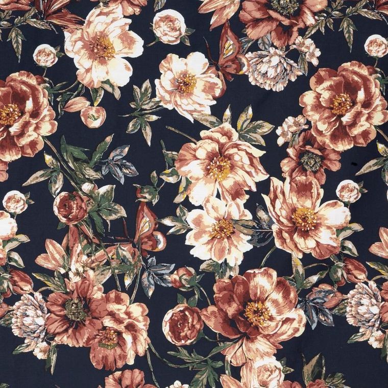 Eurofirany, komplet pościeli satynowej, Spring, 160-200 cm, czarny