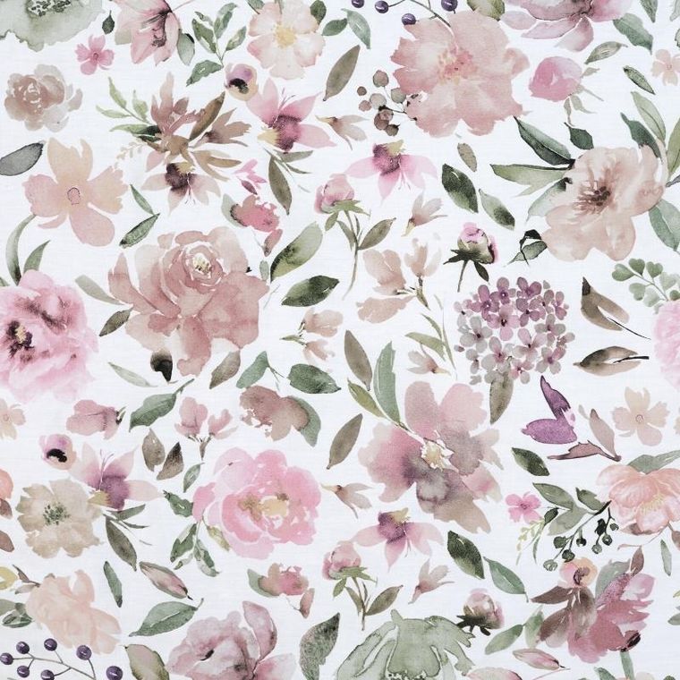 Eurofirany, komplet pościeli satynowej, Spring, 160-200 cm, różowy