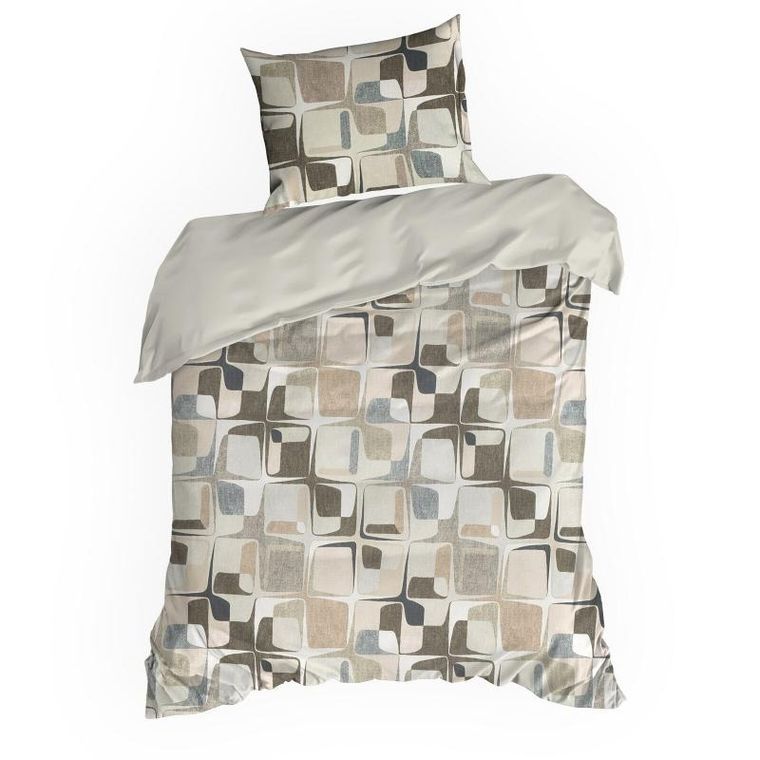 Eurofirany, komplet pościeli satynowej, Spring, 220-200 cm, beżowy