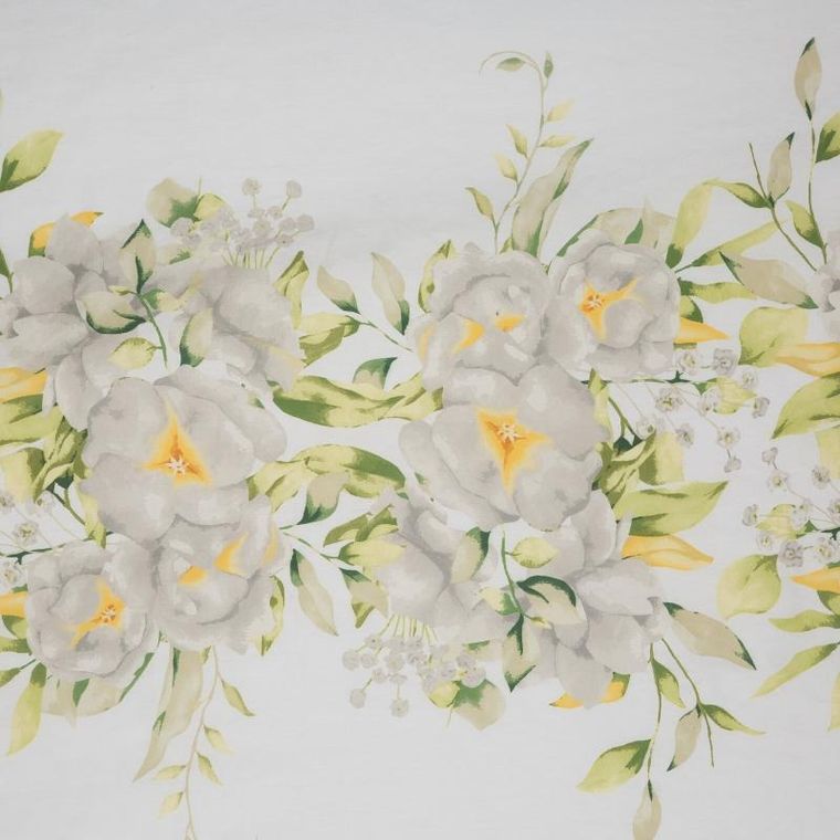 Eurofirany, komplet pościeli satynowej spring, 220-200 cm, biały