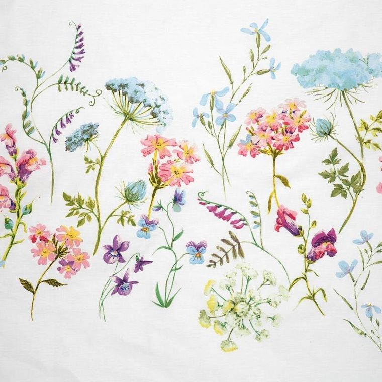 Eurofirany, komplet pościeli satynowej spring, 220-200 cm, biały