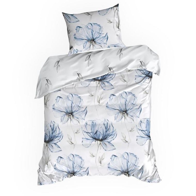 Eurofirany, komplet pościeli satynowej, Spring, 220-200 cm, biały